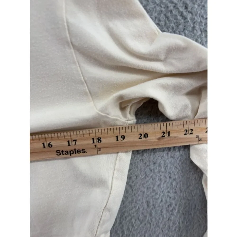 Reformation XS Cream Organic Cotton Long Sleeve Cropped Tee Top